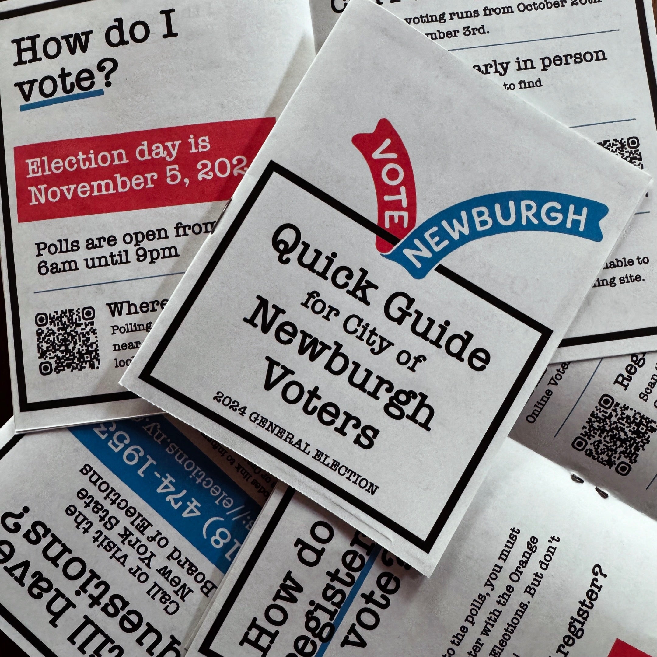 Quick guide for City of Newburgh voters with voting information on a white background