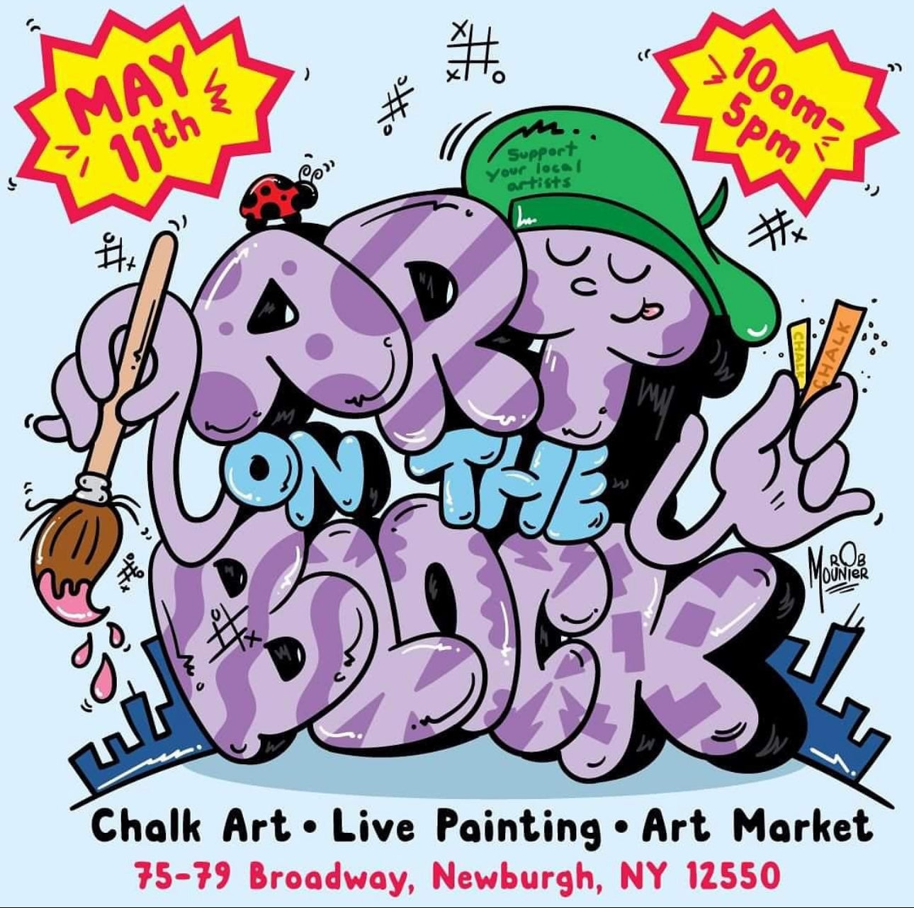 A graphic drawing reading "Art on the Block"