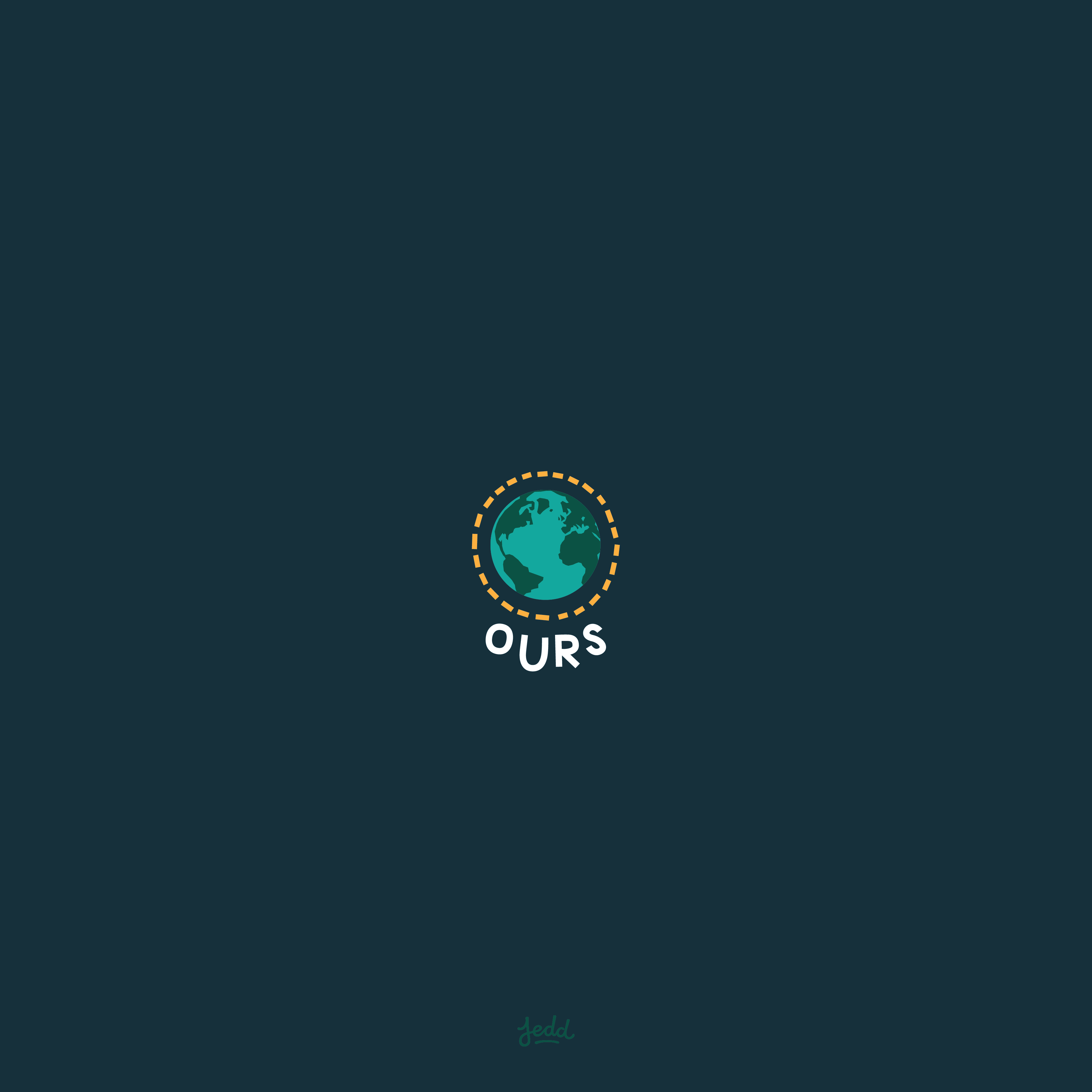 An image of planet earth and text that says "ours"